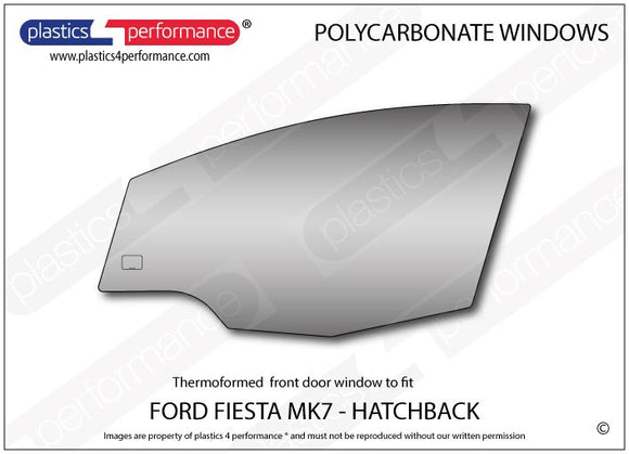 ポリカーボネート 左フロントドアウインドウ｜Ford Fiesta Mk7 - 5dr Hatchback（2008〜2019年） 1