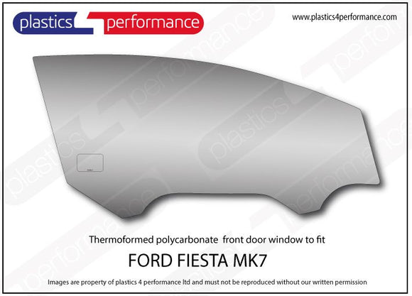 ポリカーボネート 右フロントドアウインドウ｜Ford Fiesta MK7 - 3dr Hatchback（2008〜2017年） 1