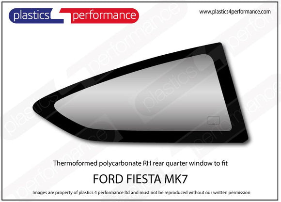 ポリカーボネート 右リアクォーターウインドウ｜Ford Fiesta MK7 - 3dr Hatchback（2008〜2017年） 1
