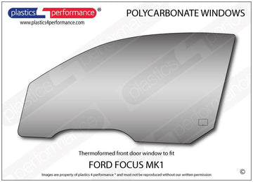ポリカーボネート 左フロントドアウインドウ｜Ford Focus MK1 - 3dr Hatchback（1998〜2004年） 1