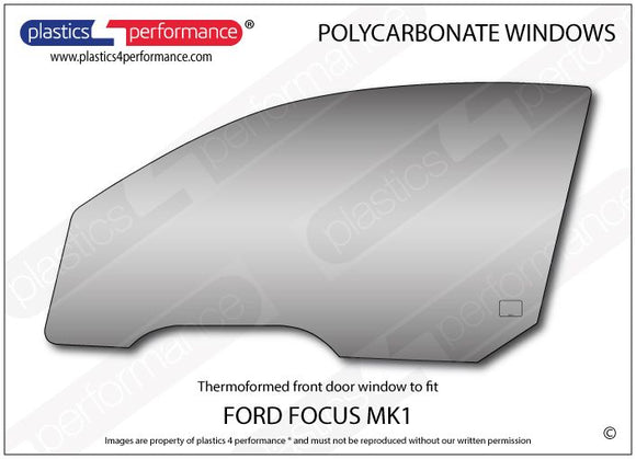 ポリカーボネート 左フロントドアウインドウ｜Ford Focus MK1 - 3dr Hatchback（1998〜2004年） 1