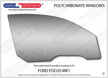 ポリカーボネート 右フロントドアウインドウ｜Ford Focus MK1 - 3dr Hatchback（1998〜2004年） 1