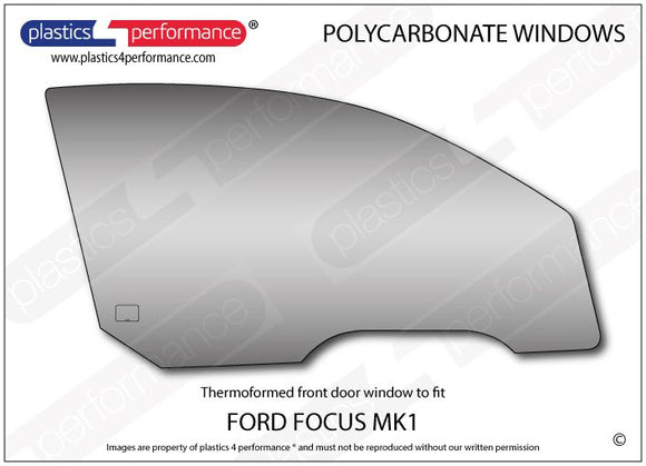 ポリカーボネート 右フロントドアウインドウ｜Ford Focus MK1 - 3dr Hatchback（1998〜2004年） 1