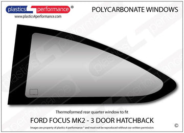 ポリカーボネート 左リアクォーターウインドウ｜Ford Focus MK2 - 3dr Hatchback（2004〜2010年） 1