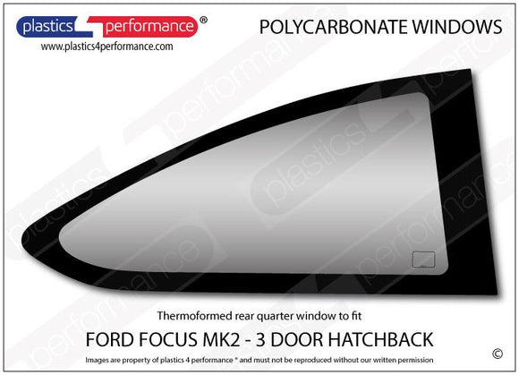 ポリカーボネート 右リアクォーターウインドウ｜Ford Focus MK2 - 3dr Hatchback（2004〜2010年） 1