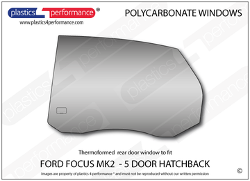 ポリカーボネート 左リアドアウインドウ｜Ford Focus Mk2 - 5dr Hatchback（2004〜2010年） 1