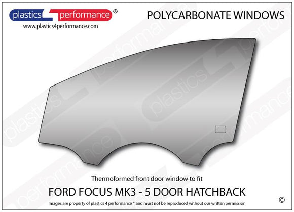 ポリカーボネート 左フロントドアウインドウ｜Ford Focus MK3 - 5dr Hatchback（2010〜2014年） 1