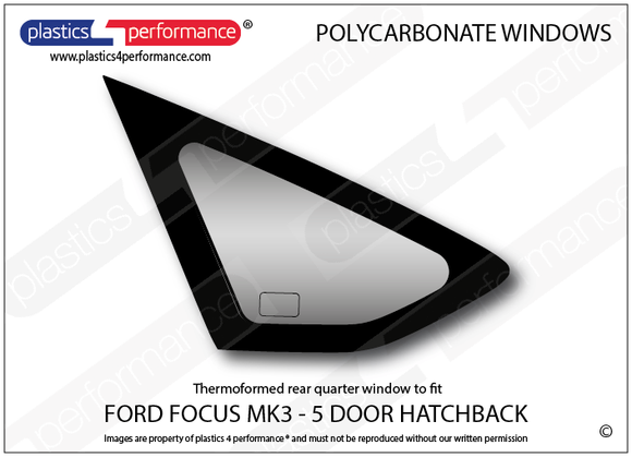 ポリカーボネート 左リアクォーターウインドウ｜Ford Focus MK3 - 5dr Hatchback（2010〜2014年） 1