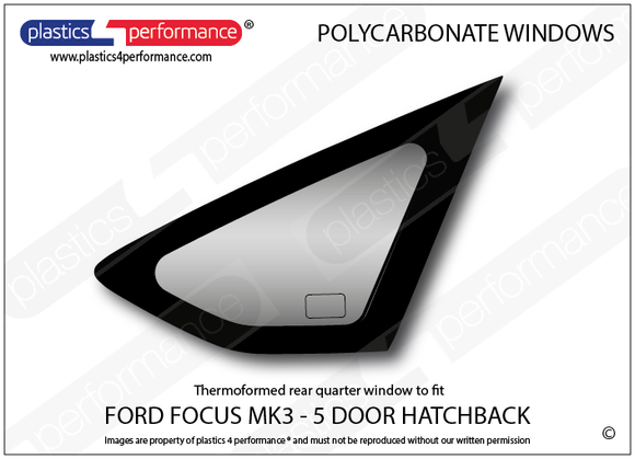 ポリカーボネート 右リアクォーターウインドウ｜Ford Focus MK3 - 5dr Hatchback（2010〜2014年） 1
