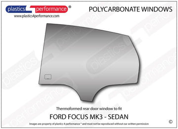 ポリカーボネート 左リアドアウインドウ｜Ford Focus MK3 - Sedan（2010〜2014年） 1