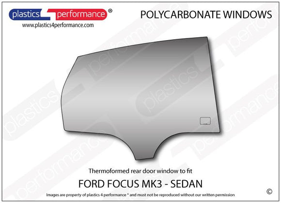 ポリカーボネート 右リアドアウインドウ｜Ford Focus MK3 - Sedan（2010〜2014年） 1