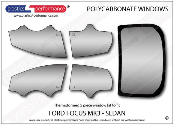 ポリカーボネート ウインドウキット｜Ford Focus MK3 - Sedan（2010〜2014年） 1
