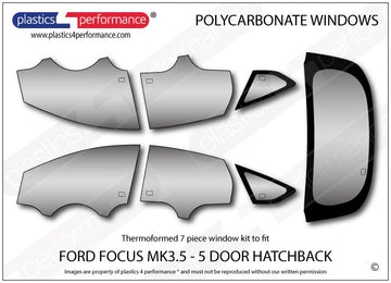 ポリカーボネート ウインドウキット｜Ford Focus MK3.5 - 5dr Hatchback（2015〜2018年） 1