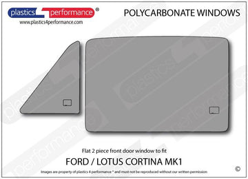 ポリカーボネート 左フロントドアウインドウ｜Ford / Lotus Cortina MK1 1