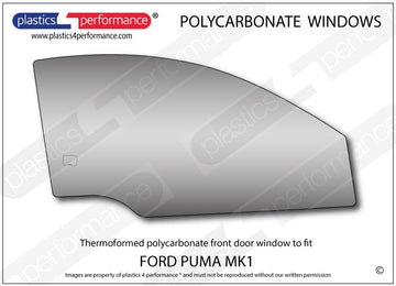 ポリカーボネート 右フロントドアウインドウ｜Ford Puma MK1（1997〜2002年） 1