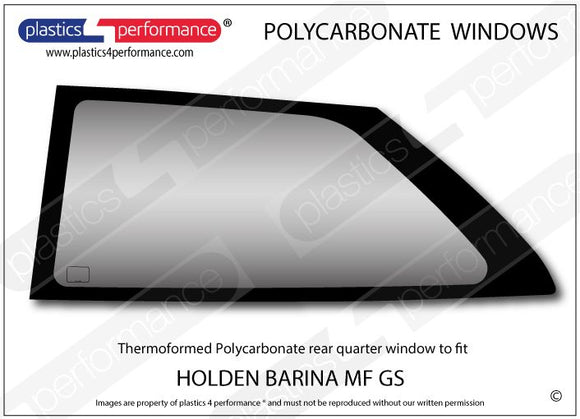 ポリカーボネート 左リアクォーターウインドウ｜Holden Barina MF GS - 3dr Hatchback