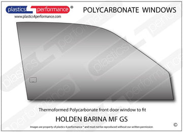 ポリカーボネート 右フロントドアウインドウ｜Holden Barina MF GS - 3dr Hatchback