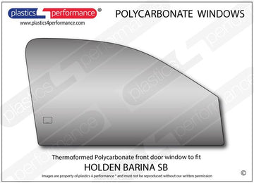 ポリカーボネート 右フロントドアウインドウ｜Holden Barina SB - 3dr Hatchback