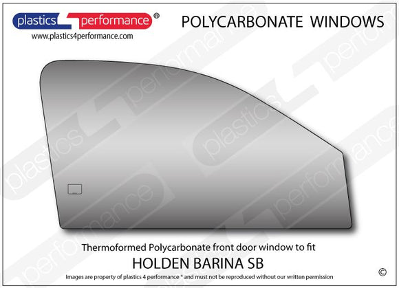 ポリカーボネート 右フロントドアウインドウ｜Holden Barina SB - 3dr Hatchback