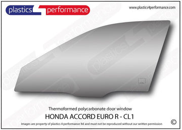 ポリカーボネート 左フロントドアウインドウ｜ホンダ Accord Euro R - CL1 6th Generation