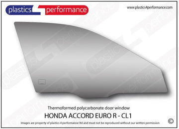 ポリカーボネート 右フロントドアウインドウ｜ホンダ Accord Euro R - CL1 6th Generation