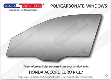 ポリカーボネート 左フロントドアウインドウ｜ホンダ Accord Euro R - CL7 7th Generation