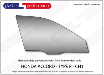ポリカーボネート 右フロントドアウインドウ｜ホンダ Accord Type R - CH1 6th Generation