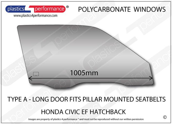 ポリカーボネート ウインドウキット｜ホンダ Civic EF - 3dr Hatchback