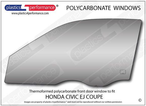 ポリカーボネート 左フロントドアウインドウ｜ホンダ Civic EJ - Coupe