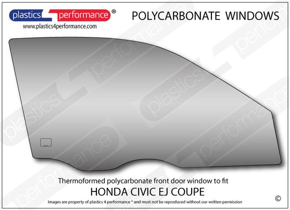 ポリカーボネート 右フロントドアウインドウ｜ホンダ Civic EJ - Coupe