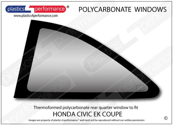 ポリカーボネート 左リアクォーターウインドウ｜ホンダ Civic EK /EJ6/7/8 - Coupe