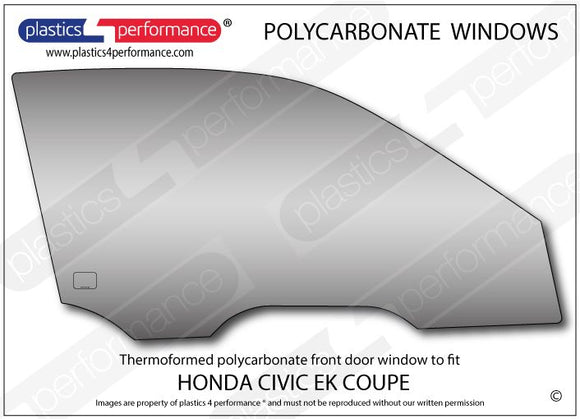 ポリカーボネート 右フロントドアウインドウ｜ホンダ Civic EK /EJ6/7/8 - Coupe
