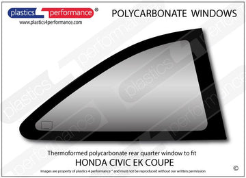 ポリカーボネート 右リアクォーターウインドウ｜ホンダ Civic EK /EJ6/7/8 - Coupe