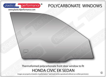 ポリカーボネート 右フロントドアウインドウ｜ホンダ Civic EK - 4dr Sedan