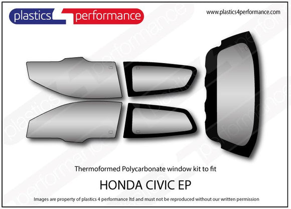 ポリカーボネート ウインドウキット｜ホンダ Civic EP - 3dr Hatchback