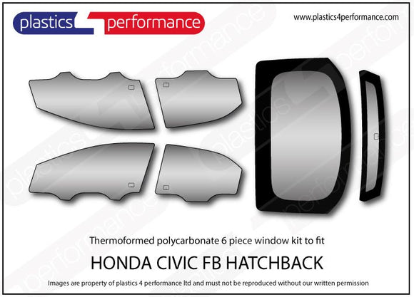 ポリカーボネート ウインドウキット｜ホンダ Civic FB - 5dr Hatchback