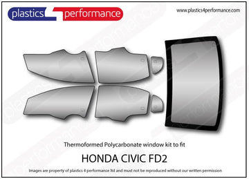 ポリカーボネート ウインドウキット｜ホンダ Civic Type R FD2 - Sedan