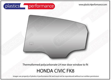 ポリカーボネート 左リアドアウインドウ｜ホンダ Civic Type R FK8 - 5dr Hatchback