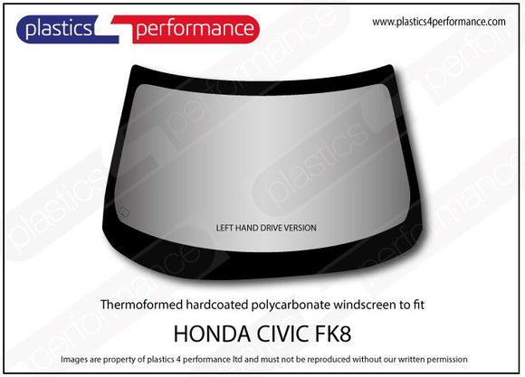 ポリカーボネート フロントウインドスクリーン｜ホンダ Civic Type R FK8 - 5dr Hatchback
