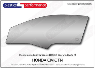 ポリカーボネート 左フロントドアウインドウ｜ホンダ Civic FN - 3dr Hatchback