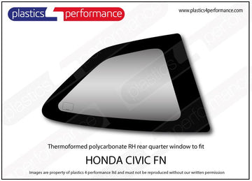 ポリカーボネート 右リアクォーターウインドウ｜ホンダ Civic FN - 3dr Hatchback