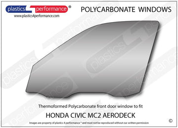 ポリカーボネート 左フロントドアウインドウ｜ホンダ Civic MC2 Aerodeck