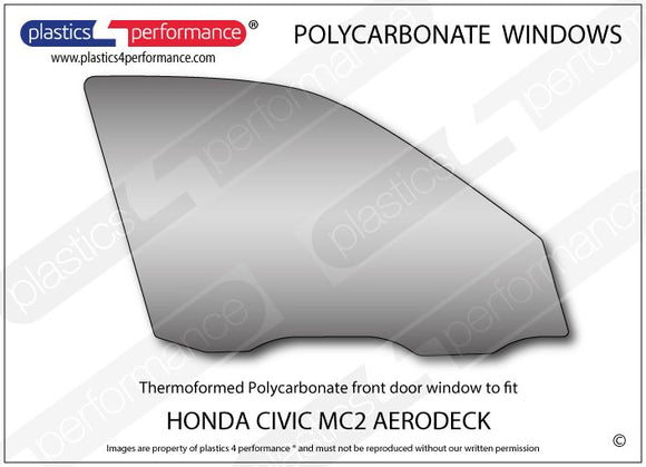 ポリカーボネート 右フロントドアウインドウ｜ホンダ Civic MC2 Aerodeck