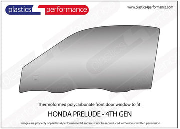 ポリカーボネート 左フロントドアウインドウ｜ホンダ Prelude - 4th Generation