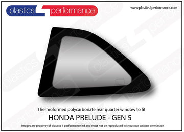 ポリカーボネート 左リアクォーターウインドウ｜ホンダ Prelude - 5th Generation