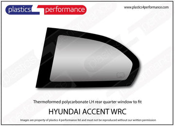 Accent WRC ポリカーボネート 左リアクォーターウインドウ｜Hyundai Accent WRC 写真1