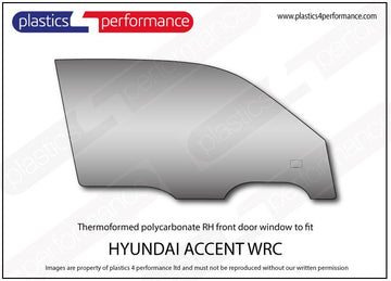 Accent WRC ポリカーボネート 右フロントドアウインドウ｜Hyundai Accent WRC 写真1