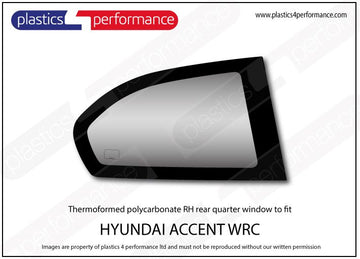 Accent WRC ポリカーボネート 右リアクォーターウインドウ｜Hyundai Accent WRC 写真1