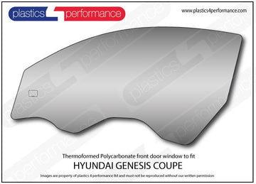 Genesis Coupe ポリカーボネート 左フロントドアウインドウ｜Hyundai Genesis Coupe 写真1