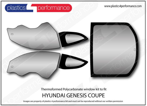 Genesis Coupe ポリカーボネート ウインドウキット｜Hyundai Genesis Coupe 写真1